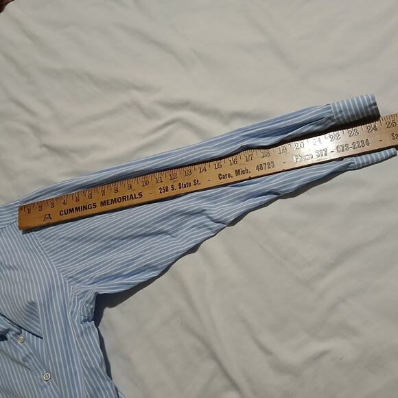 Ralph Lauren Men's XL Marlowe 100% 2-ply Cotton Blue Striped Button-Down Shirt - Picture 10 of 11